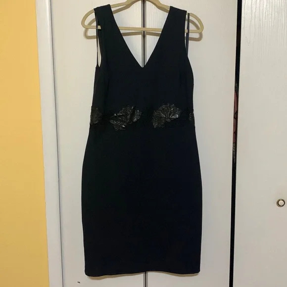 Bebe Dresses | Bebe Faux Leather Floral Embroidered Dress | Color: Black/Red | Size: Xl | Trendy_Rn's Closet